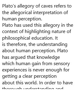 Essay on Plato's Allegory of Cave